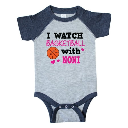 Inktastic I Watch Basketball with Noni Gift Baby Girl Bodysuit