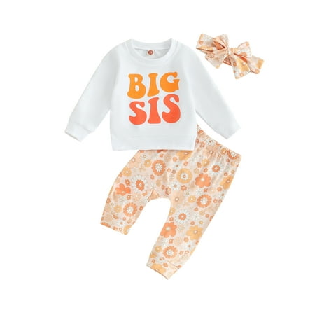 Qtinghua Sister Matching Clothes Newborn Baby Girls Letter Print Long Sleeve Romper Tops with Flower Pants and Headband Set Big Sis 6-12 Months
Qtinghua Sister Matching Clothes Newborn Baby Girls Letter Print Long Sleeve Romper Tops with Flower Pants and Headband Set Big Sis 6-12 Months