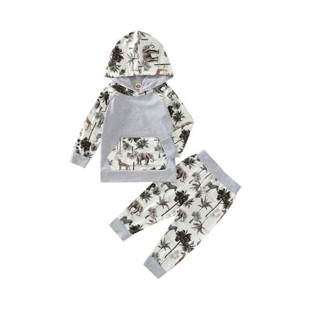 Sunisery Newborn Baby Girl Boy Animal Print Hoodies Top Sweatshirt Long Pants Fall Clothes Outfit Set Gray 0-6 Months
Sunisery Newborn Baby Girl Boy Animal Print Hoodies Top Sweatshirt Long Pants Fall Clothes Outfit Set Gray 0-6 Months