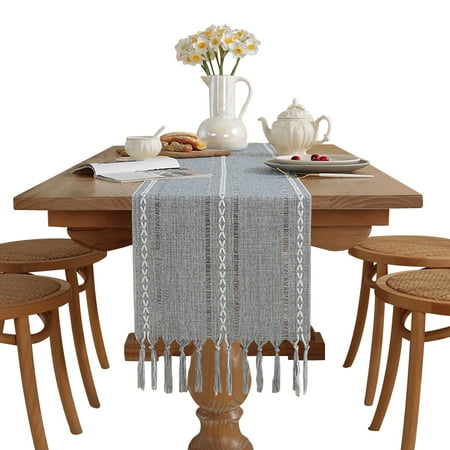 HUONA Farmhouse Table Runner Tablecloth with Tassels Boho Home Table Decorations for Wedding Bridal Baby Shower Birthday Party Type 1
HUONA Farmhouse Table Runner Tablecloth with Tassels Boho Home Table Decorations for Wedding Bridal Baby Shower Birthday Party Type 1