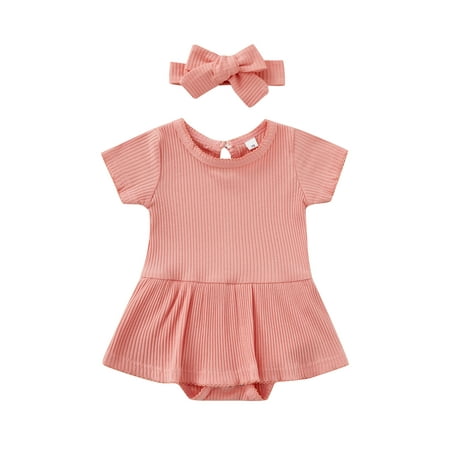 ZIYIXIN Summer Lovely Newborn Baby Girls Romper Dress 2pcs Solid Knit Short Sleeve Jumpsuits Clothing Pink 12-18 Months
ZIYIXIN Summer Lovely Newborn Baby Girls Romper Dress 2pcs Solid Knit Short Sleeve Jumpsuits Clothing Pink 12-18 Months