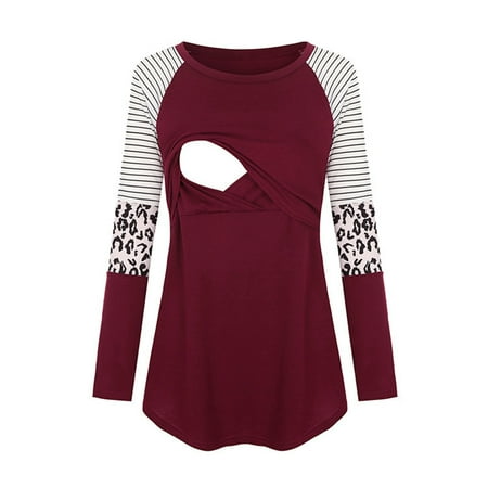 Fragarn Maternity clothes Women Maternity Long Sleeve Patchwork Color Tops Breastfeeding Blouse
Fragarn Maternity clothes Women Maternity Long Sleeve Patchwork Color Tops Breastfeeding Blouse