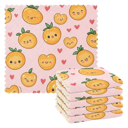 6 Pack Kitchen Dish Towels 11 Inch x 11 Inch Reusable Cleaning Cloths for Washing Dishes Dish Cloths for Drying Dishes Cute Cartoon Oranges
6 Pack Kitchen Dish Towels 11 Inch x 11 Inch Reusable Cleaning Cloths for Washing Dishes Dish Cloths for Drying Dishes Cute Cartoon Oranges