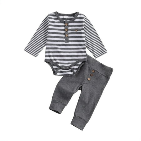 Mioliknya 2 Pcs Baby Casual Suit Long Sleeve Stripe Romper Solid Color Loose Trousers
Mioliknya 2 Pcs Baby Casual Suit Long Sleeve Stripe Romper Solid Color Loose Trousers