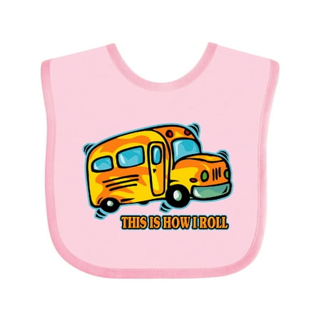 Inktastic How I Roll School Bus Gift Baby Boy or Baby Girl Bib