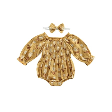 Ma&Baby Infant Baby Girls Romper Floral Print Boat-Neck Long Sleeve Jumpsuits Casual Bodysuits with Headband
Ma&Baby Infant Baby Girls Romper Floral Print Boat-Neck Long Sleeve Jumpsuits Casual Bodysuits with Headband