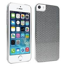 New OEM Verizon iPhone 5 / 5S / SE Silver Genuine Carbon Fiber Snap Cover Case