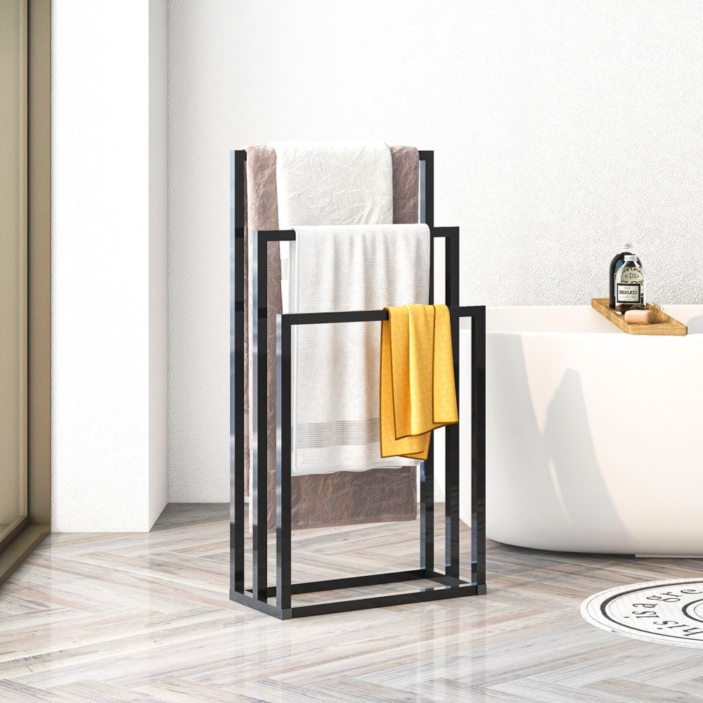 Gzxs 3 Tier Metal Towel Rack Modern Freestanding Towel Rack Bathroom