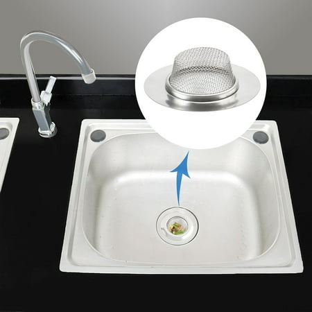 Stainless Steel Sink Strainer Filter 3.5" Rim Diameter Anti-clogging Mesh Cover for Bathroom Silver Tone