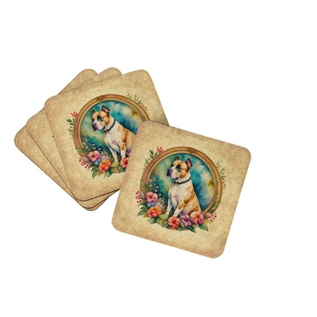 American Staffordshire Terrier and Flowers Foam Coaster Set of 4 3.5 in x 3.5 in
American Staffordshire Terrier and Flowers Foam Coaster Set of 4 3.5 in x 3.5 in