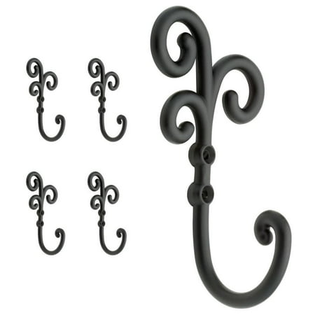 Franklin Brass Curlique Hook - Set of 5 Black