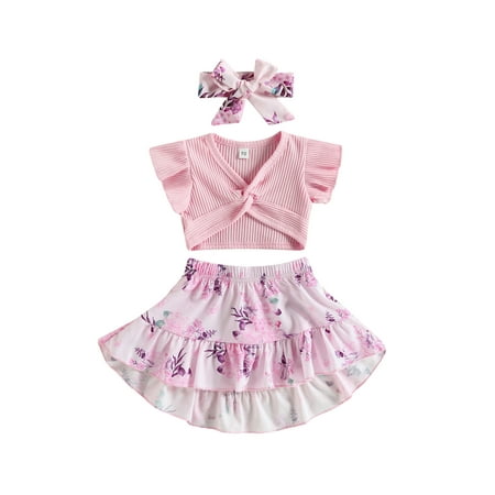 Youweixiong Kids Toddler Baby Girls Outfits Flying Sleeve V Neck Crop Tops Floral A-line Skirt and Headband
Youweixiong Kids Toddler Baby Girls Outfits Flying Sleeve V Neck Crop Tops Floral A-line Skirt and Headband
