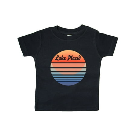 Inktastic Lake Placid Retro Sunset Gift Baby Boy or Baby Girl T-Shirt