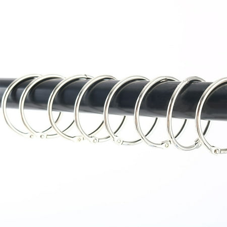36pcs Household Sea Round Style 1.5" Metal Shower Curtain Hook Rolling Hook Clip Bathroom