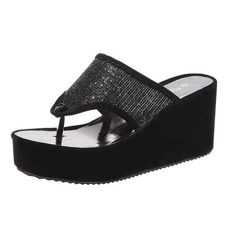 Women Slippers Fashion Summer Flip Flops Rhinestone Decoration Thick Bottom Wedge Comfortable Beach Shoes
Women Slippers Fashion Summer Flip Flops Rhinestone Decoration Thick Bottom Wedge Comfortable Beach Shoes