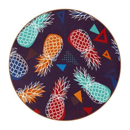 OWNTA Red Blue Orange Pineapple Triangle Pattern Premium Microfiber Leather Round Coasters (6PCS) - 11x11 cm/4.3x4.3 in - Durable & Stylish Cup Mat Set
OWNTA Red Blue Orange Pineapple Triangle Pattern Premium Microfiber Leather Round Coasters (6PCS) - 11x11 cm/4.3x4.3 in - Durable & Stylish Cup Mat Set