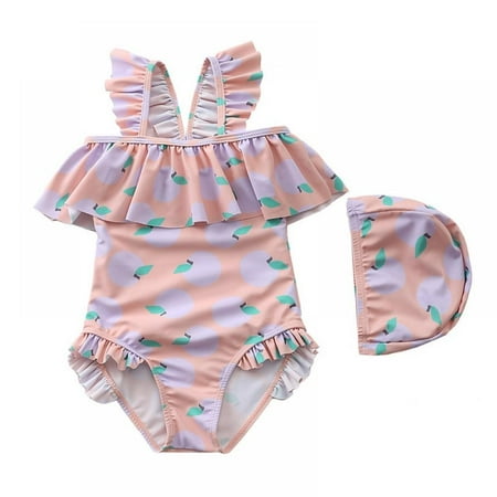 Gyratedream Girls Swimsuit Ruffle Strap Bathing Suit Kids One Piece Swimsuits Cute Swimwear with Hat 1-7 Years
Gyratedream Girls Swimsuit Ruffle Strap Bathing Suit Kids One Piece Swimsuits Cute Swimwear with Hat 1-7 Years