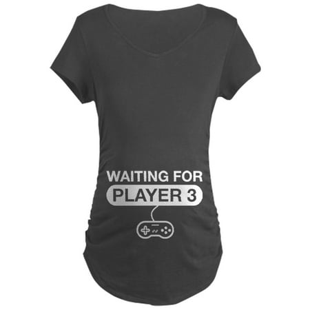CafePress - Waiting For Player 3 Maternity T Shirt - Maternity Dark T-Shirt