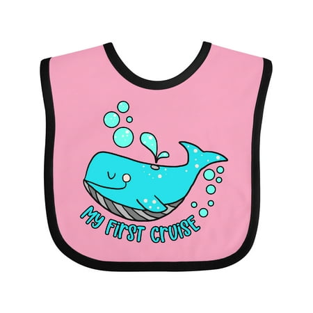 Inktastic My 1st Cruise Cute Whale and Bubbles Gift Baby Boy or Baby Girl Bib