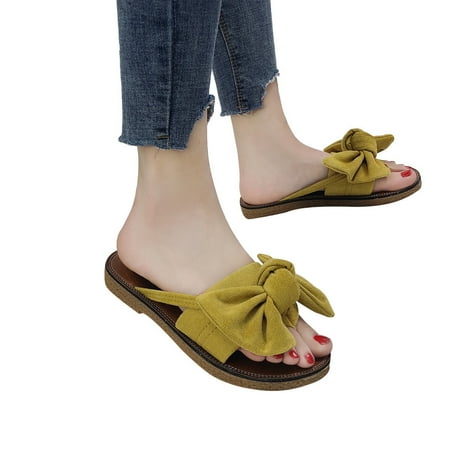 Cathalem Womens Size 12 Slippers Solid Women Heel Fashion Color Beach Sandals Bow Shoes Flat tie Warming Slippers for Women Yellow 38
Cathalem Womens Size 12 Slippers Solid Women Heel Fashion Color Beach Sandals Bow Shoes Flat tie Warming Slippers for Women Yellow 38