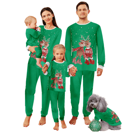 FUNIER Matching Family Christmas Pajamas Sets Reindeer Green Print Sizes for Adult-Kids-Baby-Pet 2-Piece Top and Pants Bodysuits Xmas PJS Sleepwear
FUNIER Matching Family Christmas Pajamas Sets Reindeer Green Print Sizes for Adult-Kids-Baby-Pet 2-Piece Top and Pants Bodysuits Xmas PJS Sleepwear