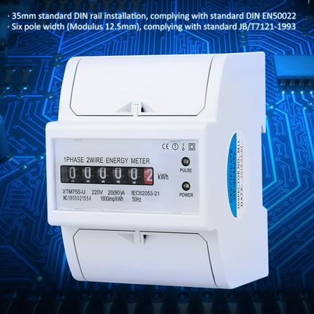 Digital DIN-Rail Electric Meter 1Phase Electric Meter KWh Meter Six Pole Width For Home For Shop
Digital DIN-Rail Electric Meter 1Phase Electric Meter KWh Meter Six Pole Width For Home For Shop