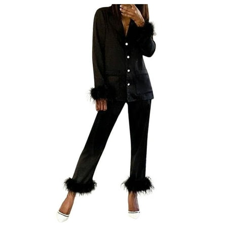 Mortilo Women Pajama Sets Women Long Sleeve Camis Tops+Long Pants 2 Piece Set Sleepwear Polyester
Mortilo Women Pajama Sets Women Long Sleeve Camis Tops+Long Pants 2 Piece Set Sleepwear Polyester