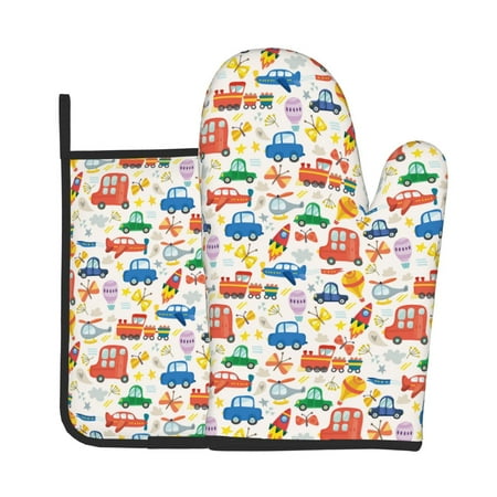 KLL Cartoon Transportation Pattern Oven Mitts and Pot Holders 2pcs Sets for Kitchen Oven Mitt Heat Resistant 536°F Oven Gloves for Kitchen Cooking and Baking
KLL Cartoon Transportation Pattern Oven Mitts and Pot Holders 2pcs Sets for Kitchen Oven Mitt Heat Resistant 536°F Oven Gloves for Kitchen Cooking and Baking
