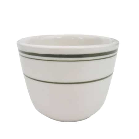 Greenbrier Chinese Tea Cup 4.5 Oz. 2-7/8 Dia. X 2-1/4 H Stoneware American White Green Band
Greenbrier Chinese Tea Cup 4.5 Oz. 2-7/8 Dia. X 2-1/4 H Stoneware American White Green Band