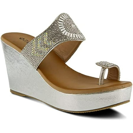 PATRIZIA Women s Heena Sandals Silver EU 38 / US 7.5-8