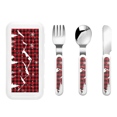 Easygdp Christmas Tree Buffalo Plaid 3-Piece Flatware Set Kids Silverware Stainless Steel Toddler Kids Utensils Safe for Preschooler Children
Easygdp Christmas Tree Buffalo Plaid 3-Piece Flatware Set Kids Silverware Stainless Steel Toddler Kids Utensils Safe for Preschooler Children