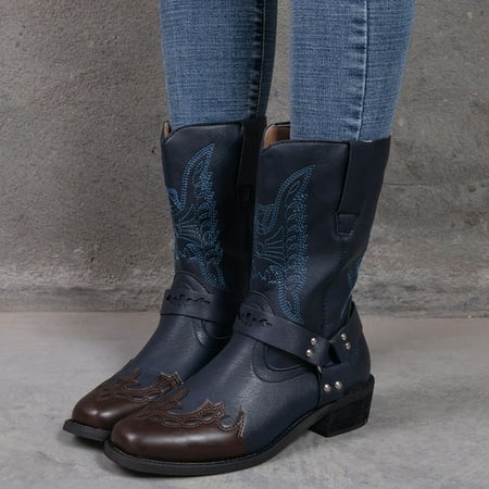 Booties Strap Round Buckle Middle Print Women Heels Embroidery Shoes Retro Toe Women s Boots
Booties Strap Round Buckle Middle Print Women Heels Embroidery Shoes Retro Toe Women s Boots