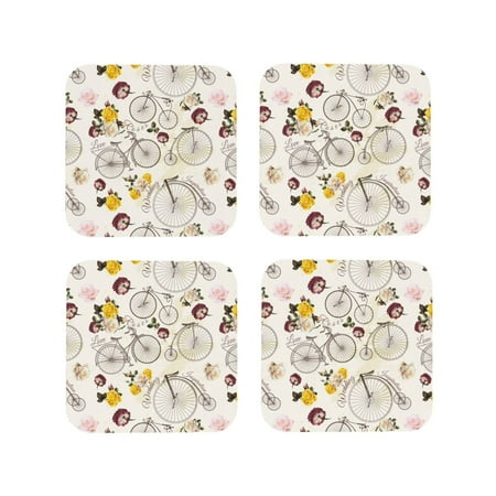 Drink Coasters Set of 4 Floral Bicycle Wedding Theme Leather Coasters for Coffee Table Protector Heat Resistant Cute Coasters for Home Decor Housewarming Gifts Bar Kitchen 4 Inch Square
Drink Coasters Set of 4 Floral Bicycle Wedding Theme Leather Coasters for Coffee Table Protector Heat Resistant Cute Coasters for Home Decor Housewarming Gifts Bar Kitchen 4 Inch Square