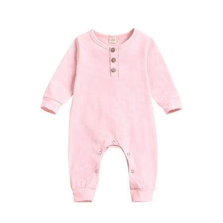TUOBARR Newborn Infant Baby Girls Boys Long Sleeve Solid Button Romper Jumpsuit Outfits Pink (0-18Months)
TUOBARR Newborn Infant Baby Girls Boys Long Sleeve Solid Button Romper Jumpsuit Outfits Pink (0-18Months)