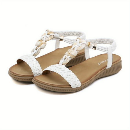 Women‘s Boho Style Flat Sandals Open Toe Round Toe Elastic Ankle Strap Sandals Women‘s Flip Flop Footwear
Women‘s Boho Style Flat Sandals Open Toe Round Toe Elastic Ankle Strap Sandals Women‘s Flip Flop Footwear