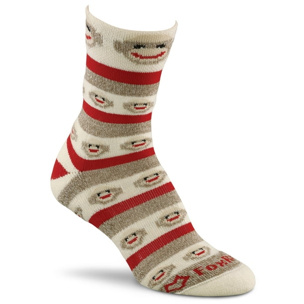 Fox River Red Heel Monkey Stripe Lightweight Crew Socks - Best Seller, Medium,
