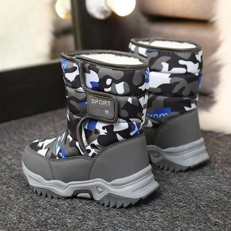 Boys Casual Snow Boots With Camouflage Print Waterproof High Top Fleece Thermal Boots For Winter
Boys Casual Snow Boots With Camouflage Print Waterproof High Top Fleece Thermal Boots For Winter