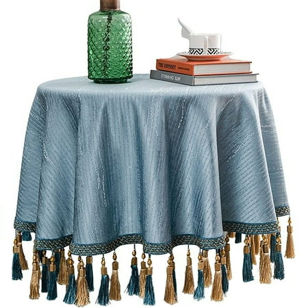 Tablecloth For Round Table High Precision Fabric Tablecloth With Tassel Elegant Heavy Polyester Table Cover For Balcony Cafe Garden Outdoor -Blue-100cm
Tablecloth For Round Table High Precision Fabric Tablecloth With Tassel Elegant Heavy Polyester Table Cover For Balcony Cafe Garden Outdoor -Blue-100cm