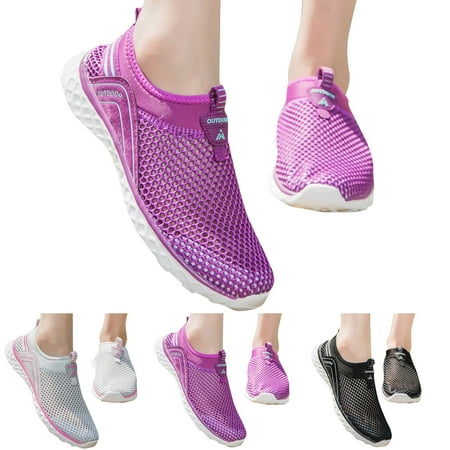 eczipvz Walking Shoes Women Women s Casual Walking Shoes Comfortable Slip on Loafers Flat Nurse Sneakers Purple