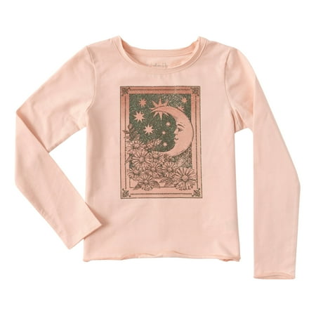 KIDPIK Girls Long Sleeve Moon Graphic T-Shirt Size: 12 Months - XXL (16)