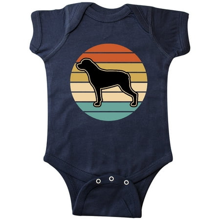 Inktastic Rottweiler Dog Retro Sunset Gift Baby Boy or Baby Girl Bodysuit