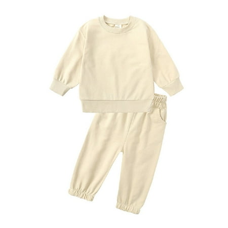 LYMAYTER Little Boys Girls Sweatshirt Outfit 2PCS Infant Solid Color Long Sleeve Tops and Pants Set for 12 Months-13 Years
LYMAYTER Little Boys Girls Sweatshirt Outfit 2PCS Infant Solid Color Long Sleeve Tops and Pants Set for 12 Months-13 Years