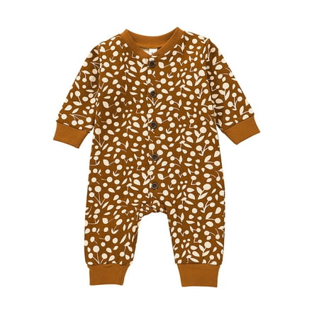 Calsunbaby Infant Newborn Baby Boys Girls Long Sleeve Jumpsuit Fashion Plant Printed O-Neck Button down Long Romper
Calsunbaby Infant Newborn Baby Boys Girls Long Sleeve Jumpsuit Fashion Plant Printed O-Neck Button down Long Romper