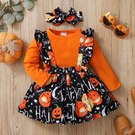 PatPat Halloween 3pcs Baby Romper Set with Headband Long Sleeve Bodysuit with Suspender Swing Dress Holiday Baby Costume 0-18 Month
PatPat Halloween 3pcs Baby Romper Set with Headband Long Sleeve Bodysuit with Suspender Swing Dress Holiday Baby Costume 0-18 Month