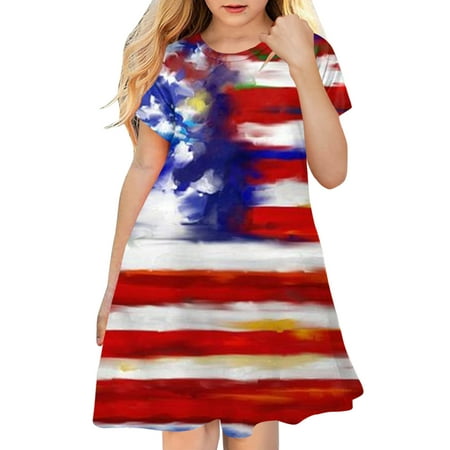 B91xZ 4th of July Dresses Toddler Kids Girl Fourth Of July Independent Day Star Stripes Prints Short Sleeves Party Costome Pink 9-10 Years
B91xZ 4th of July Dresses Toddler Kids Girl Fourth Of July Independent Day Star Stripes Prints Short Sleeves Party Costome Pink 9-10 Years