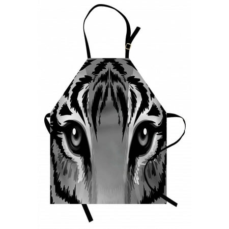 Eye Apron Tiger with Sharp Eyes Monochrome Wildlife Animal Illustration Felidae Carnivore Unisex Kitchen Bib Apron with Adjustable Neck for Cooking Baking Gardening Grey Black White by Ambesonne 
Eye Apron Tiger with Sharp Eyes Monochrome Wildlife Animal Illustration Felidae Carnivore Unisex Kitchen Bib Apron with Adjustable Neck for Cooking Baking Gardening Grey Black White by Ambesonne