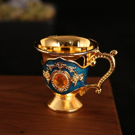 Retro Liquor Glass Handle Cup Metal Craft Gift Home Decoration Tea Cup