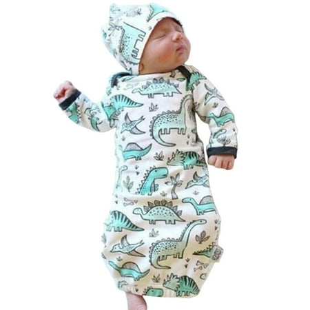 COLOOM Infant Baby Cartoon Dinosaur Pajamas Newborn Sleeper Gown Swaddle Hats 2Pcs Outfits Green one size (0-3M)
COLOOM Infant Baby Cartoon Dinosaur Pajamas Newborn Sleeper Gown Swaddle Hats 2Pcs Outfits Green one size (0-3M)