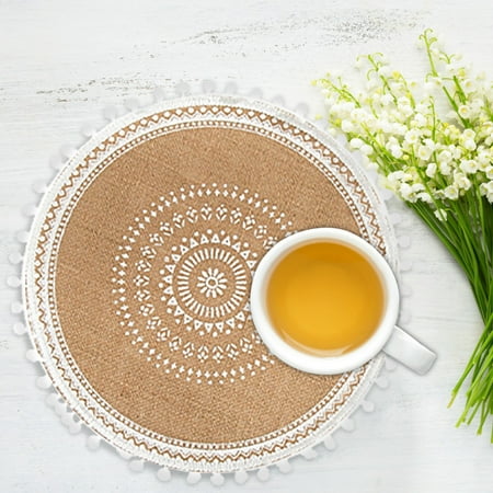 HGWXX7 Simple Style Hand-Woven Jute Placemat Retro Restaurant Cotton And Linen Vase Cushion Home Decor
HGWXX7 Simple Style Hand-Woven Jute Placemat Retro Restaurant Cotton And Linen Vase Cushion Home Decor
