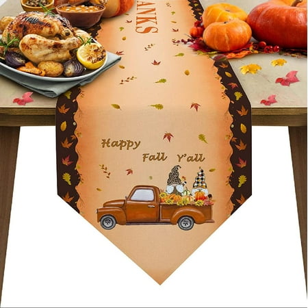 Cotton Linen Thanksgiving Table Runner Orange Burlap Dresser Scarves Farm Pumpkin Truck with Dwarf for Family Dinner Holiday Party Kitchen Dining Decor Autumn Fall Leaves 13x70in
Cotton Linen Thanksgiving Table Runner Orange Burlap Dresser Scarves Farm Pumpkin Truck with Dwarf for Family Dinner Holiday Party Kitchen Dining Decor Autumn Fall Leaves 13x70in